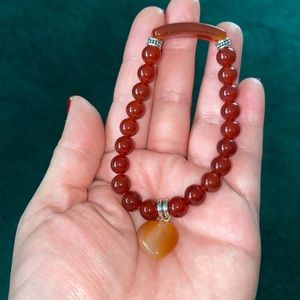 Natural carnelian red agate stone 8mm stretch bracelet just beautiful
